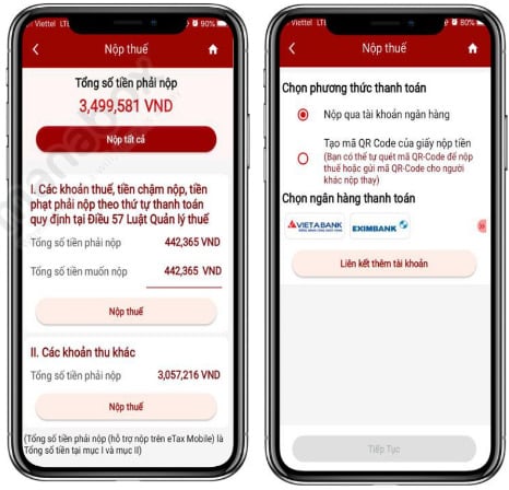 hướng dẫn nộp thuế etax mobile