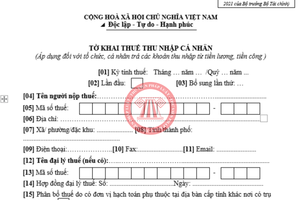 Cách điền tờ khai thuế TNCN Quý 3 2025 (Mẫu 05 KK-TNCN)