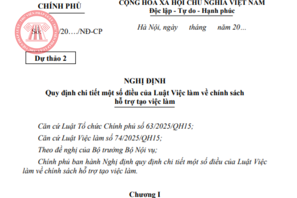 Tải về dự thảo Nghị định hướng dẫn Luật Việc làm 2025 PDF mới nhất (Dự thảo 2)