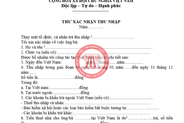Mẫu Giấy xác nhận thu nhập tại công ty 2025 và hướng dẫn chi tiết