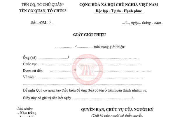 mẫu giấy giới thiệu công ty 