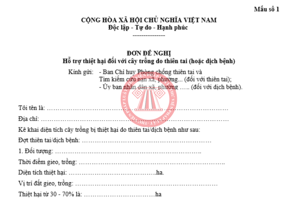 Tổng hợp 05 mẫu đơn đề nghị hỗ trợ thiệt hại do thiên tai mới nhất 2025