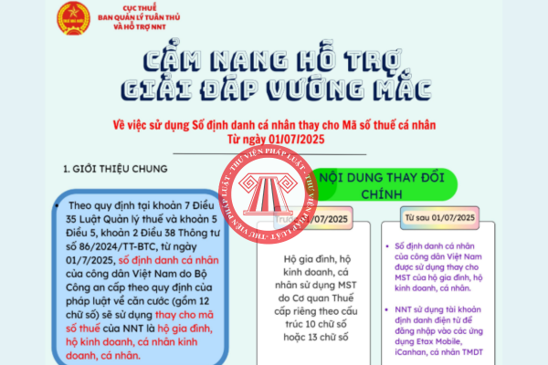Cẩm nang hướng dẫn sử dụng số định danh cá nhân thay MST của Cục Thuế