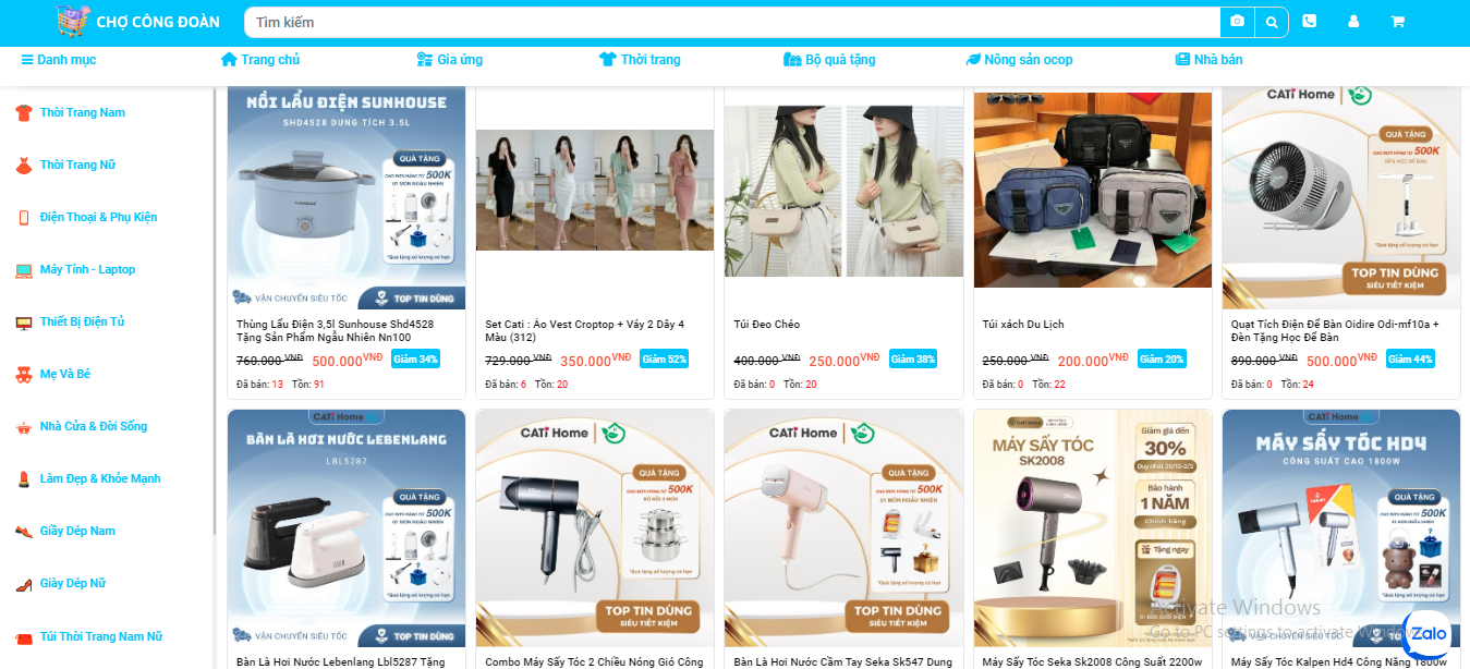 Chợ tết công đoàn 2026 online