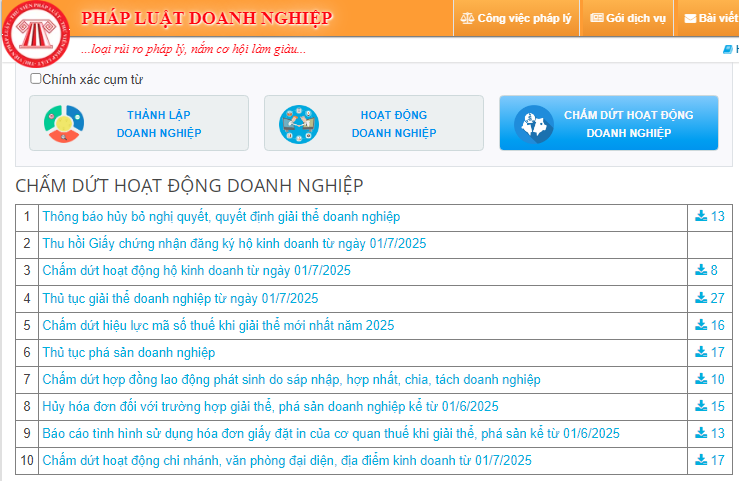 Thủ tục pháp lý khi giải thể doanh nghiệp