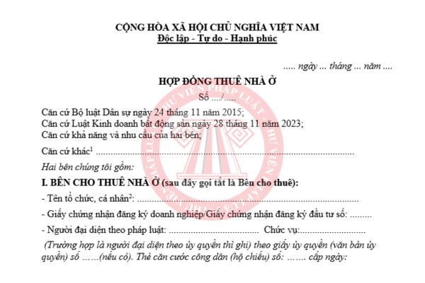 Tải về mẫu hợp đồng thuê nhà 2026 và hướng dẫn điền