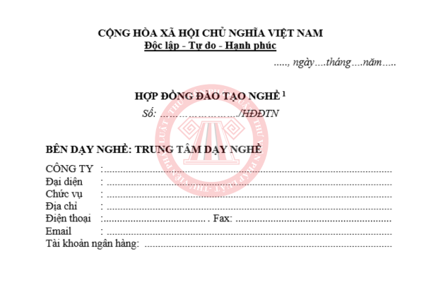 File word mẫu hợp đồng đào tạo nghề mới nhất 2026 và hướng dẫn chi tiết
