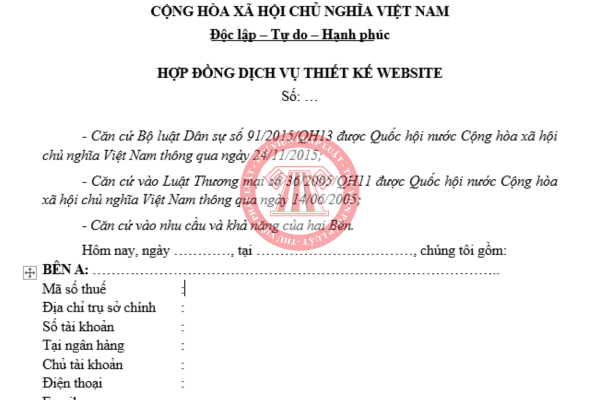Tải về mẫu hợp đồng dịch vụ thiết kế website 2026