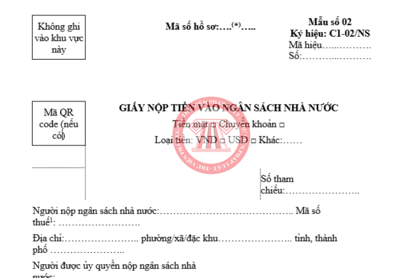 Tải về mẫu số 02 ký hiệu C1-02/NS mới nhất 2026 theo Nghị định 347/2025/NĐ-CP