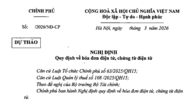 nghị định hóa đơn điện tử
