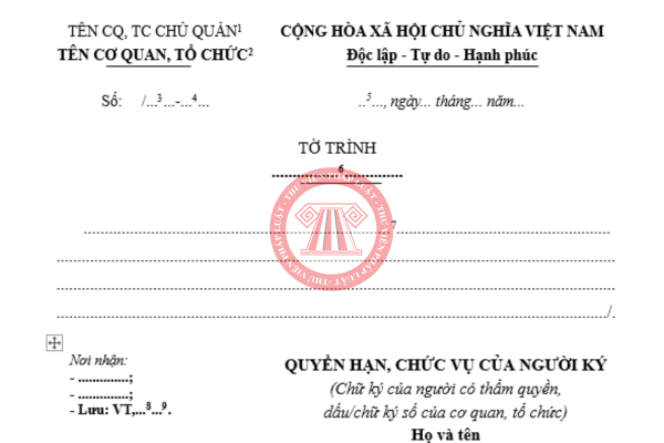 File word mẫu tờ trình theo Nghị định 30/2020/NĐ-CP và hướng dẫn cách điền
