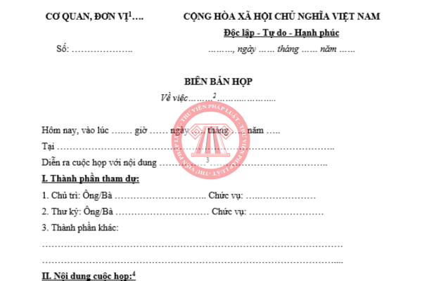 Mẫu biên bản cuộc họp mới nhất 2026 và hướng dẫn cách điền