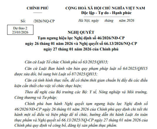 tạm ngưng hiệu lực thi hành nghị định 46