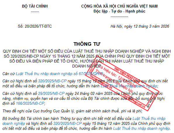 thông tư 20 2026