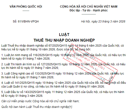 Luật Thuế TNDN 2026