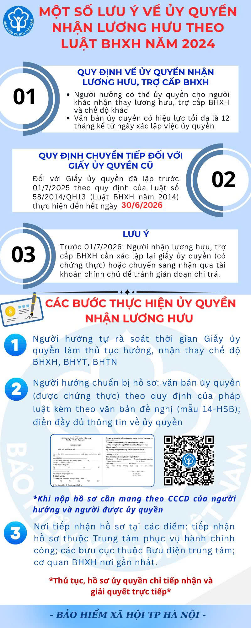 thông báo ủy quyền nhận lương hưu