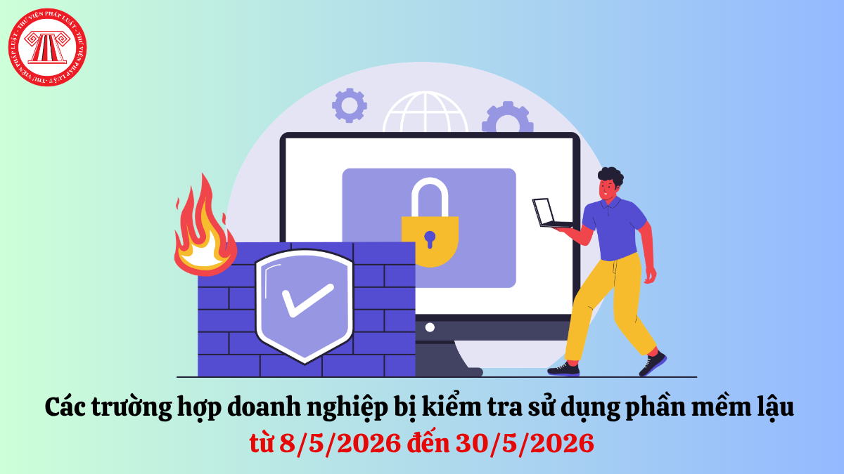 Các trường hợp doanh nghiệp bị kiểm tra sử dụng phần mềm lậu từ 8/5/2026 đến 30/5/2026