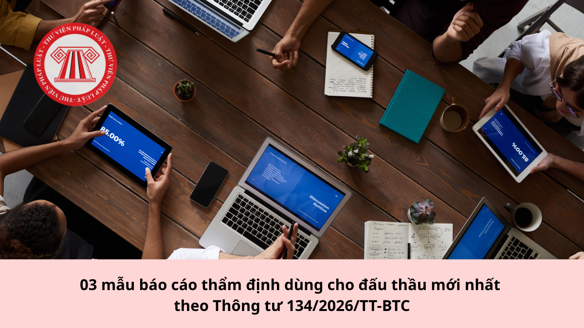 03 mẫu báo cáo thẩm định dùng cho đấu thầu mới nhất theo Thông tư 134/2026/TT-BTC