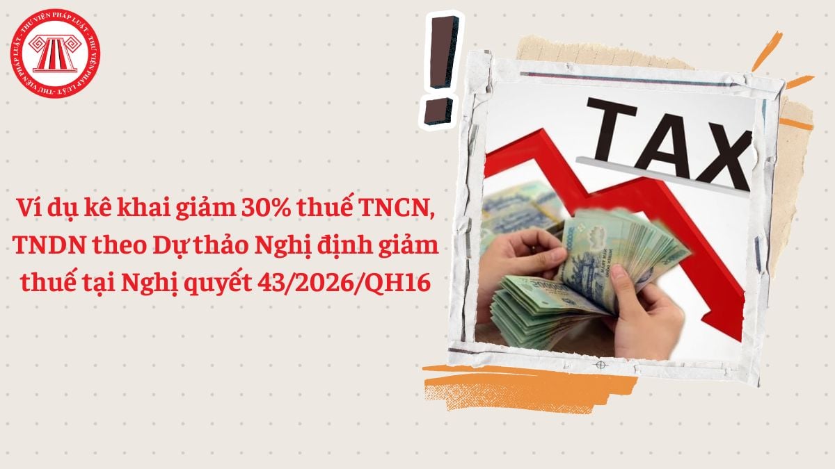 Ví dụ kê khai giảm 30% thuế TNCN, TNDN theo Dự thảo Nghị định giảm thuế tại Nghị quyết 43