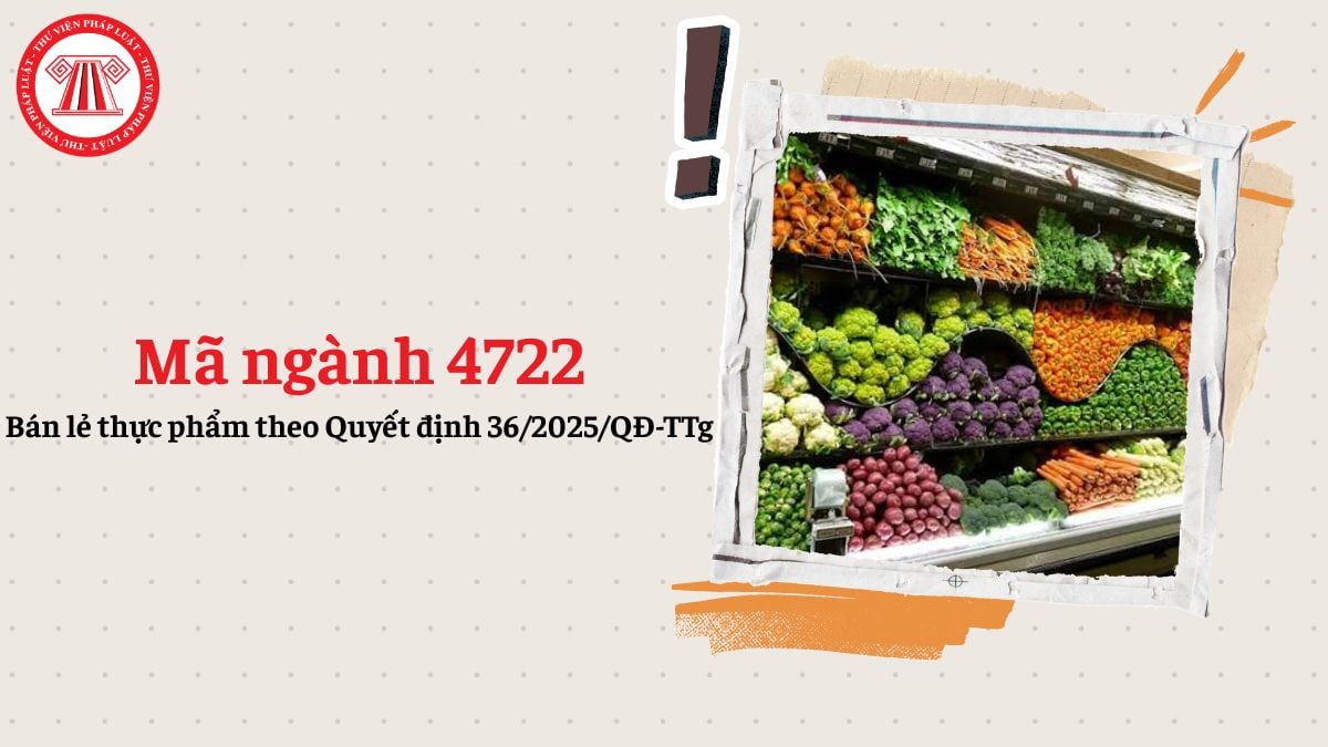 Mã ngành 4722 là gì? Bán lẻ thực phẩm đăng ký mã ngành gì theo Quyết định 36/2025/QĐ-TTg
