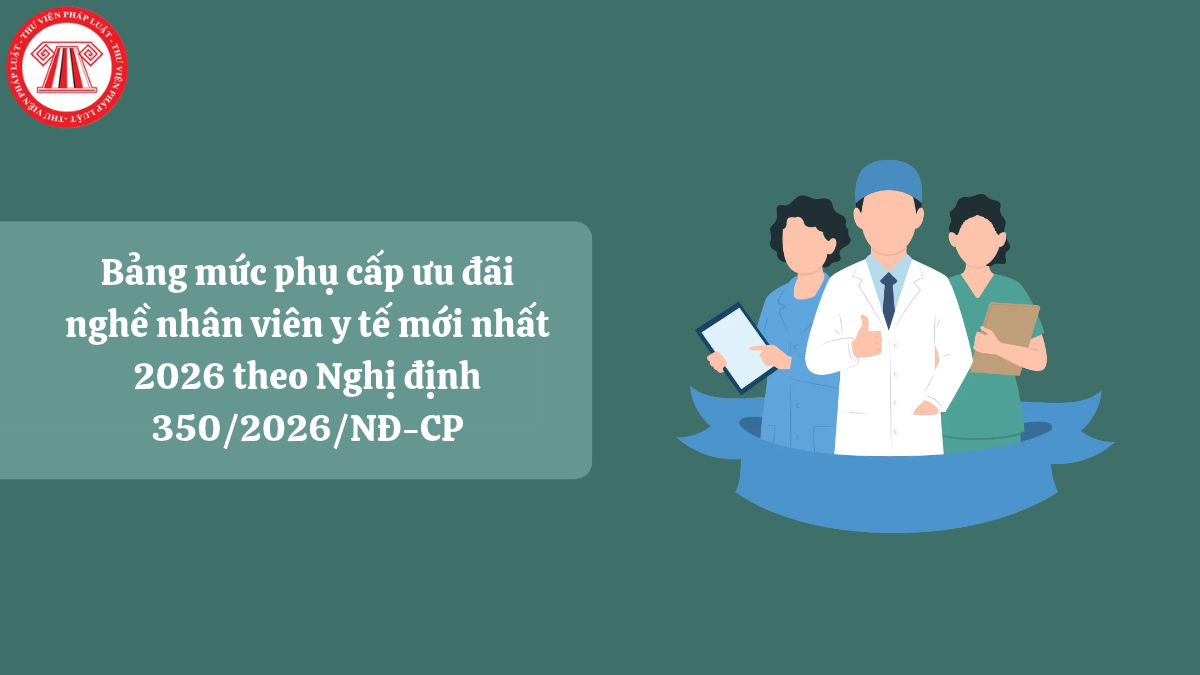 Bảng mức phụ cấp ưu đãi nghề nhân viên y tế mới nhất 2026 theo Nghị định 350/2026/NĐ-CP