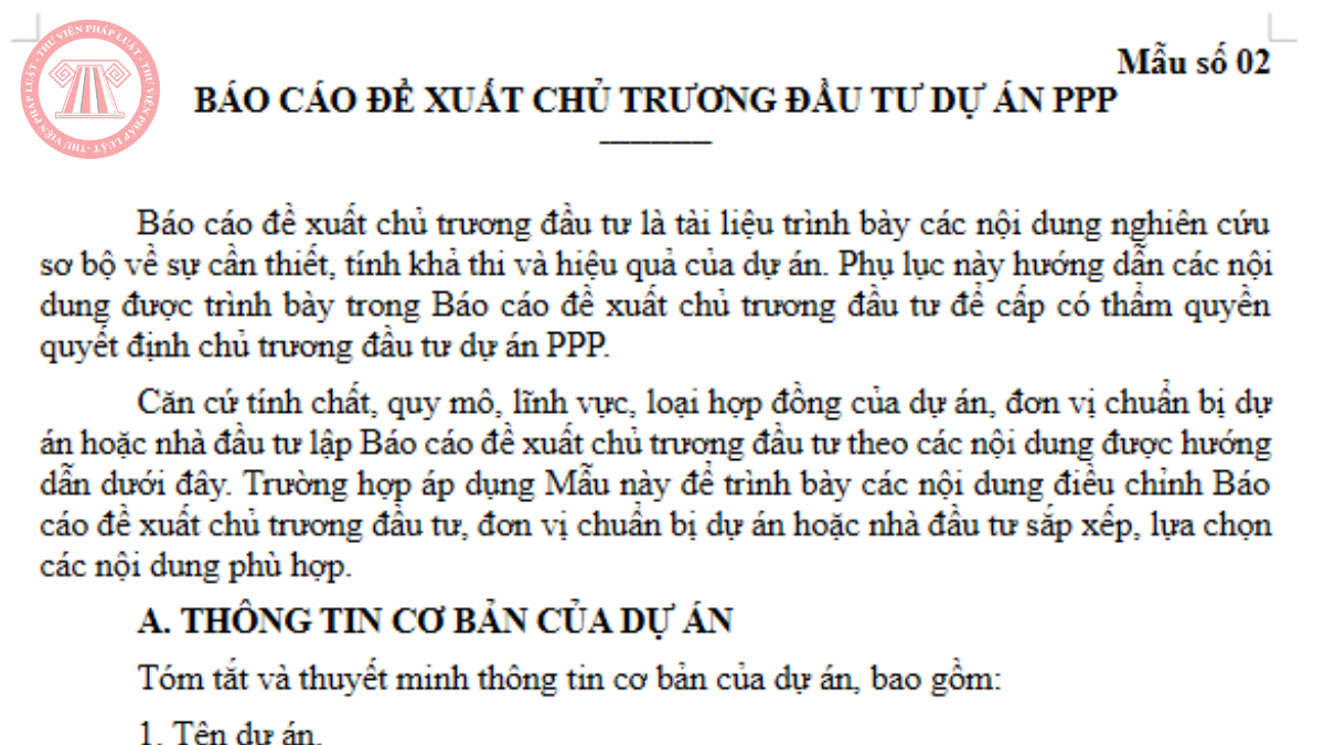 Tải mẫu Báo cáo đề xuất chủ trương đầu tư dự án PPP 2026 theo Nghị định 377/2026/NĐ-CP