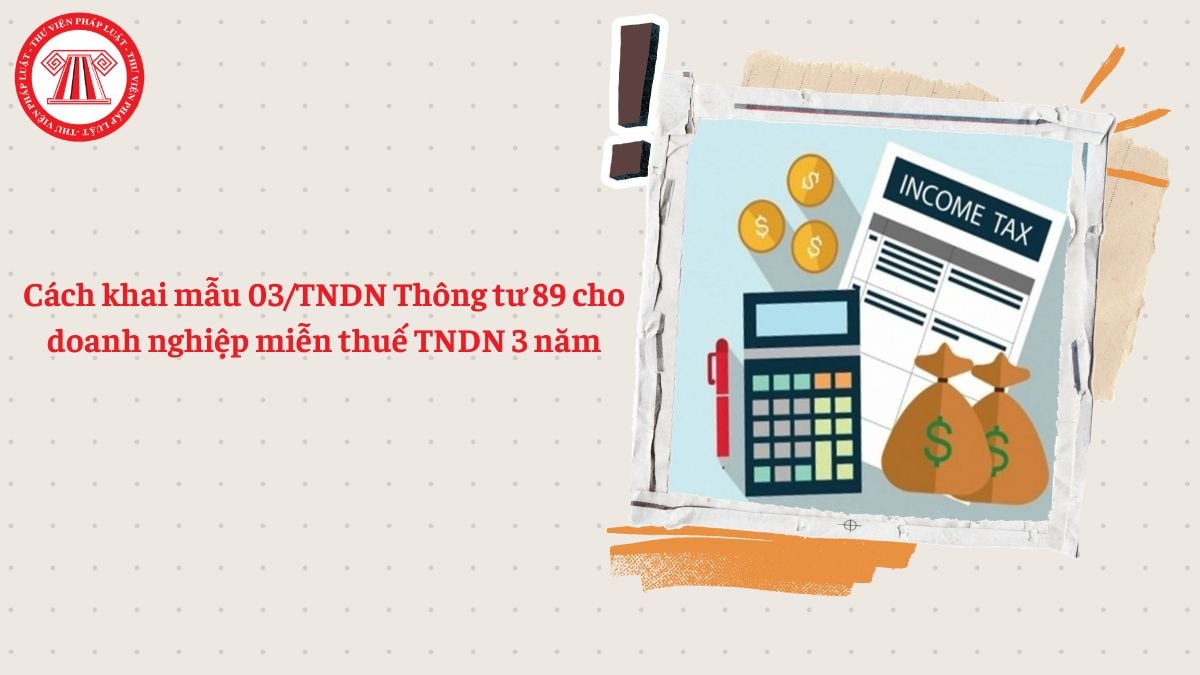 Cách khai mẫu 03/TNDN Thông tư 89 cho doanh nghiệp miễn thuế TNDN 3 năm