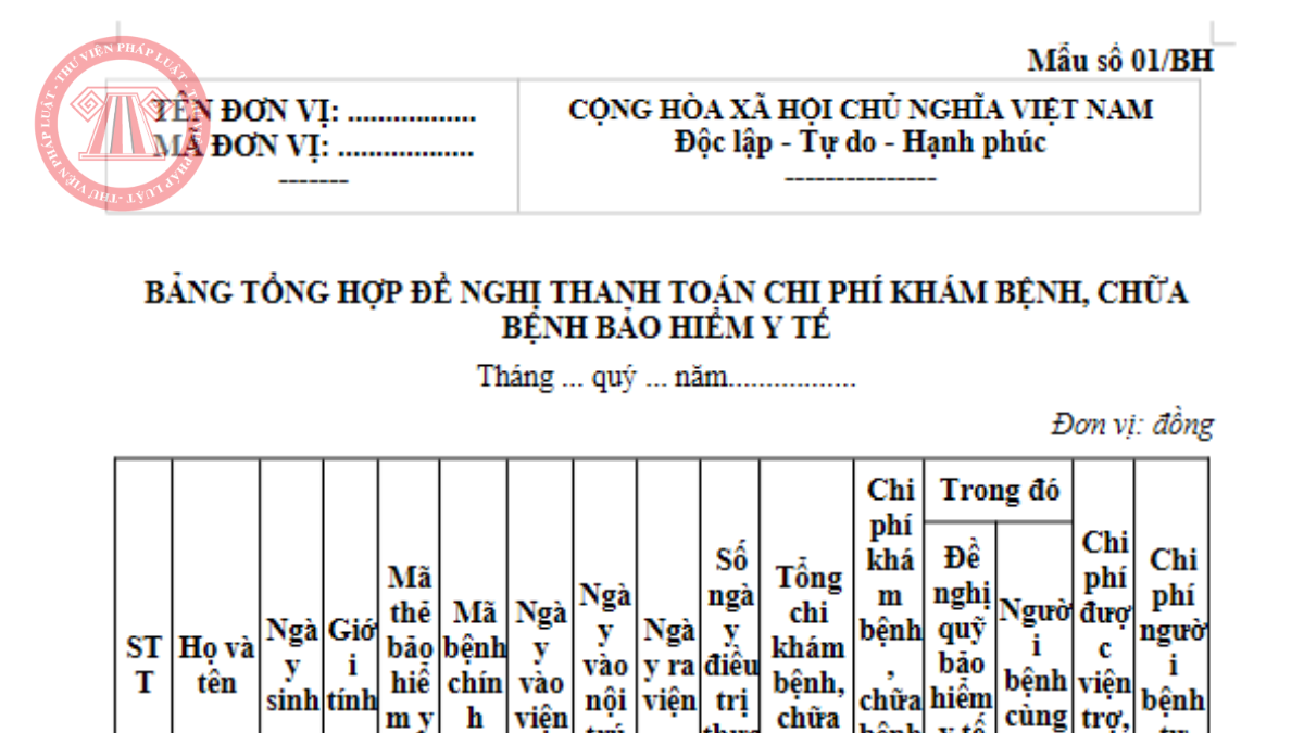 Hướng dẫn cách lập Mẫu số 01/BH theo Thông tư 12/2026/TT-BTC