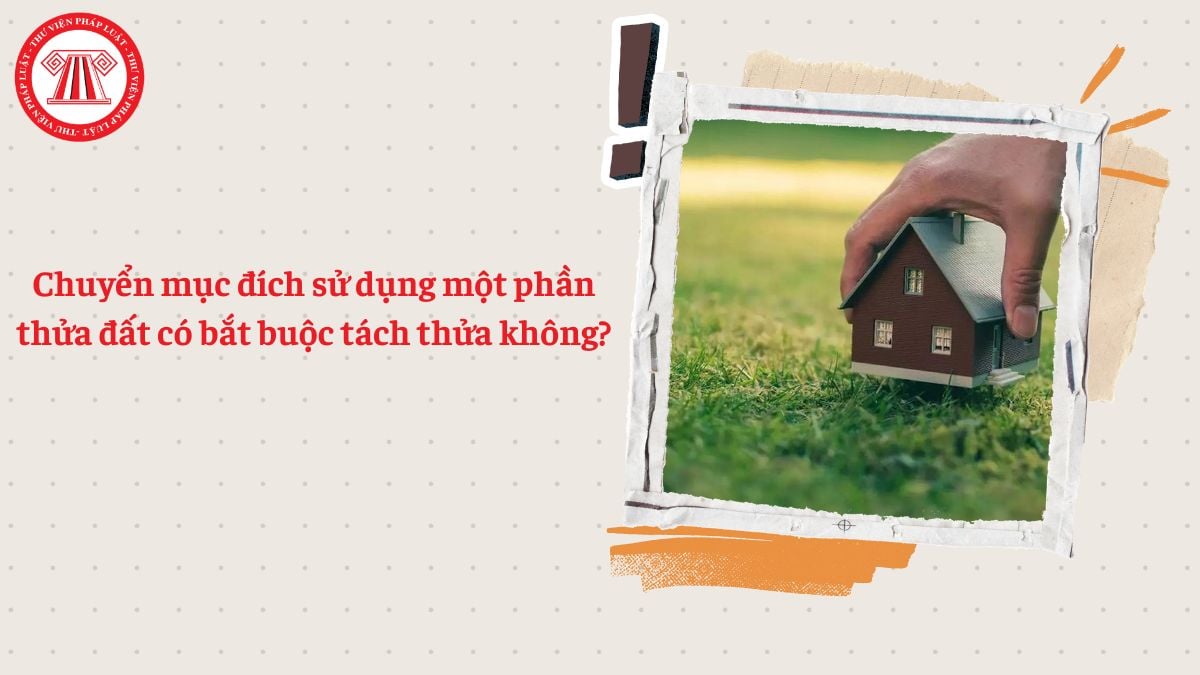 Chuyển mục đích sử dụng một phần thửa đất có bắt buộc tách thửa hay không?