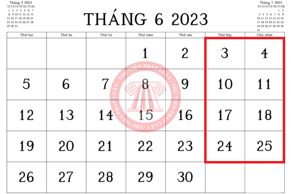 Lịch nghỉ tháng 6/2023 với cán bộ, công chức, viên chức và người lao động
