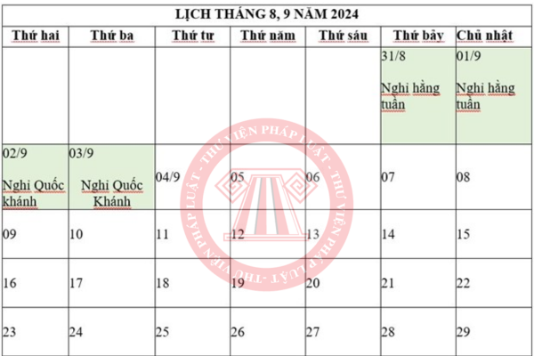 Lịch nghỉ ngày Quốc khánh Việt Nam 2024 với người lao động, công chức, viên chức