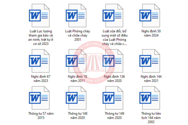 File Word Luật Phòng cháy và chữa cháy & các văn bản hướng dẫn có hiệu lực từ 15/5/2024