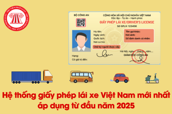 Hệ thống giấy phép lái xe Việt Nam mới nhất áp dụng từ đầu năm 2025