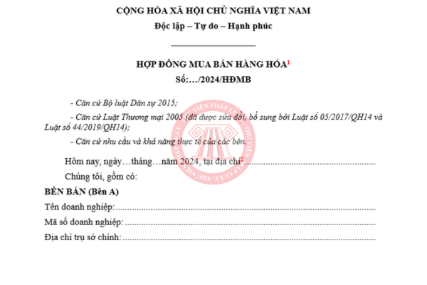 Mẫu hợp đồng mua bán hàng hóa 2025 và cách sử dụng
