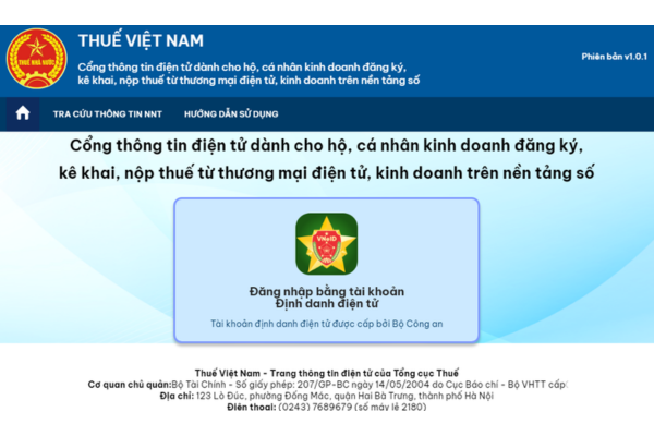 Hướng dẫn khai thuế online năm 2025 trên Cổng TMĐT HKD đối với hộ kinh doanh từ thương mại điện tử