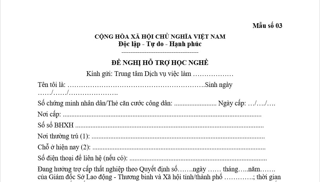 Mẫu số 03