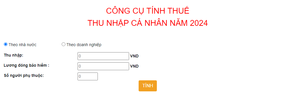 Website hỗ trợ tính thuế thu nhập cá nhân nhanh và mới nhất 2024?