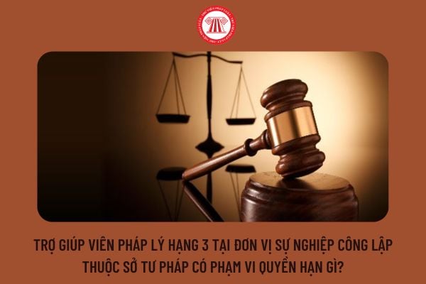 Trợ giúp viên pháp lý hạng 3 tại đơn vị sự nghiệp công lập thuộc Sở Tư pháp có phạm vi quyền hạn gì?