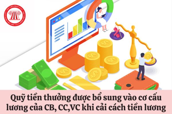 Quỹ tiền thưởng được bổ sung vào cơ cấu lương của cán bộ, công chức, viên chức khi cải cách tiền lương theo Nghị quyết 27?