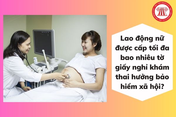 Lao động nữ được cấp tối đa bao nhiêu tờ giấy nghỉ khám thai hưởng bảo hiểm xã hội?