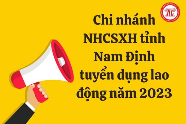 Chi nhánh NHCSXH tỉnh Nam Định tuyển dụng lao động năm 2023