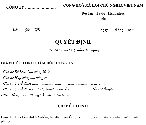 Chấm dứt