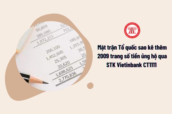 Mặt trận Tổ quốc sao kê thêm 2009 trang số tiền ủng hộ đồng bào bão lũ qua STK Vietinbank CT1111