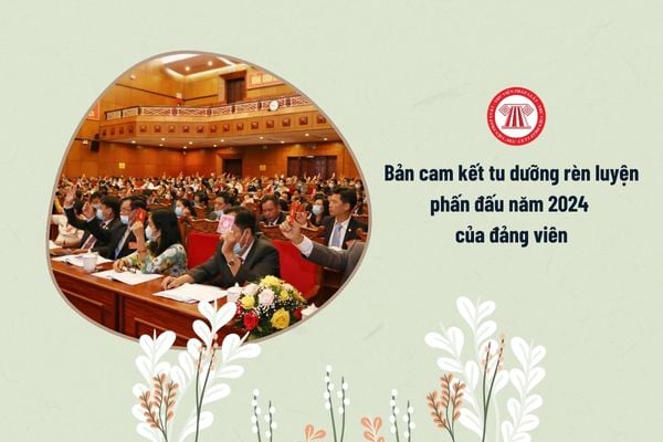 Bản cam kết tu dưỡng rèn luyện phấn đấu năm 2024 của đảng viên