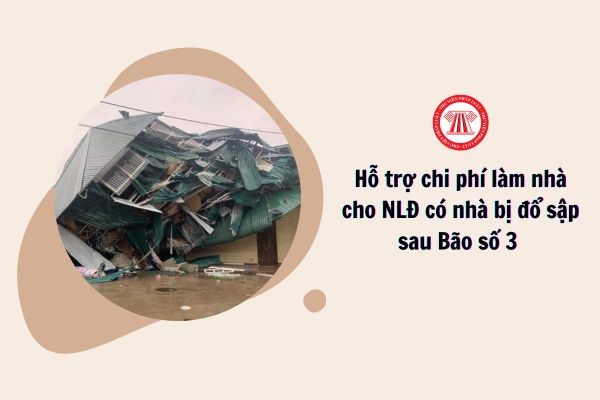 Hỗ trợ chi phí làm nhà cho NLĐ có nhà bị đổ sập sau Bão số 3