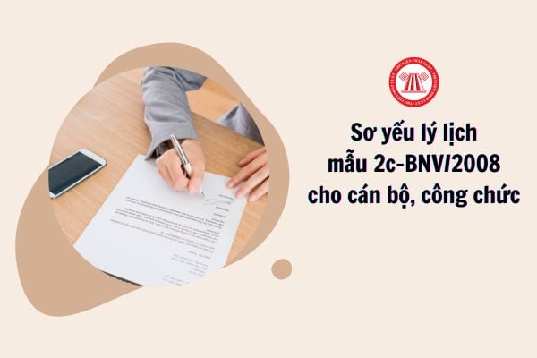 Sơ yếu lý lịch mẫu 2c BNV/2008