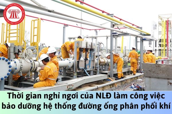 Sau mỗi phiên làm việc, người lao động làm công việc vận hành, bảo dưỡng hệ thống đường ống phân phối khí được bố trí nghỉ như thế nào?