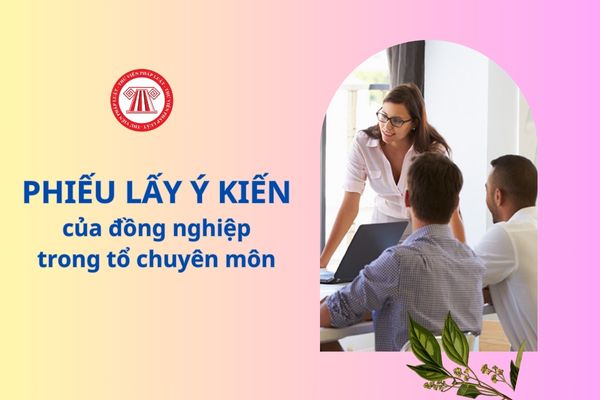 Mẫu phiếu lấy ý kiến đồng nghiệp trong tổ chuyên môn dành cho giáo viên cơ sở giáo dục phổ thông là mẫu nào?