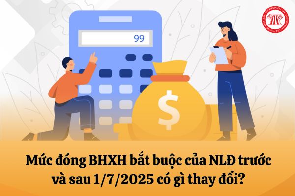 Mức đóng BHXH bắt buộc của NLĐ trước và sau 1/7/2025 có gì thay đổi?