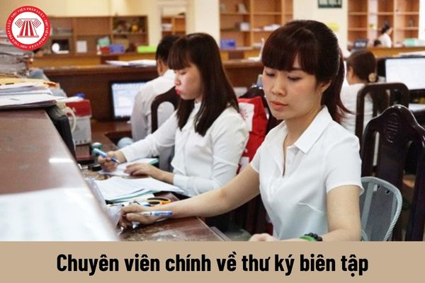 Tiêu chuẩn về trình độ đối với chuyên viên chính về thư ký biên tập như thế nào?